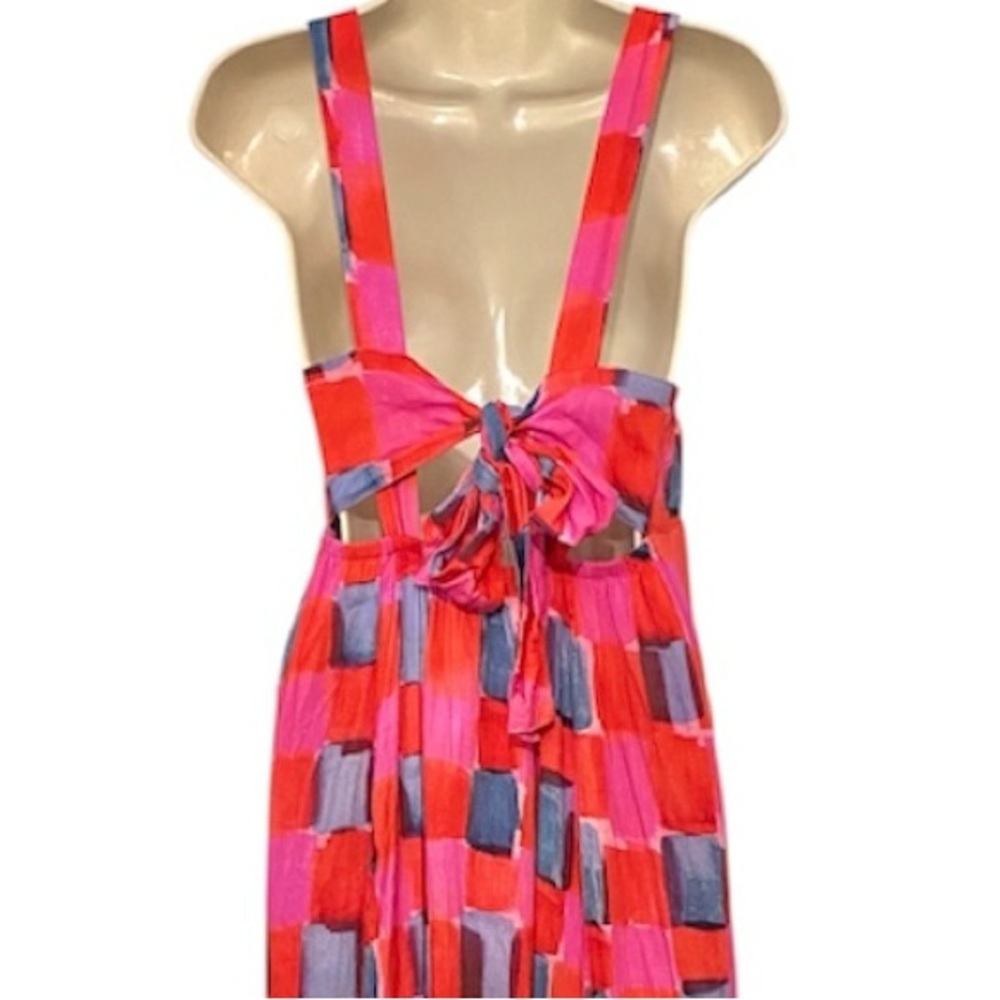 Anthropologie Maeve Madison Maxi Dress Size Small Pink Tie Back Elastic Waist - Picture 7 of 14
